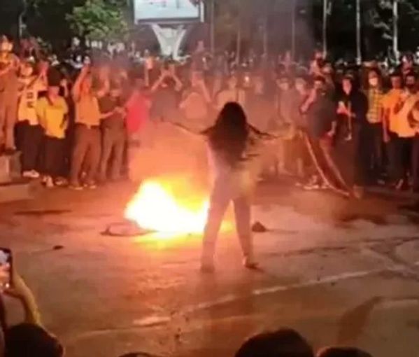Protesters gathered in northern Iran as women burn their hated hijab headscarves, Spet. 20, 2022