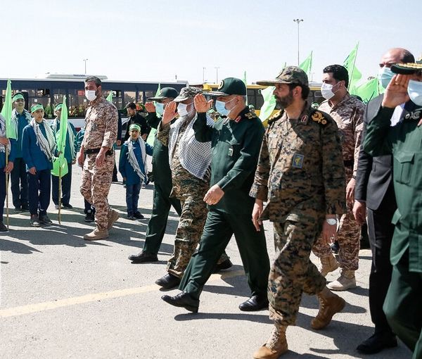 IRGC leaders in a ceremony of their Tehran unit, Sarallah in 2022