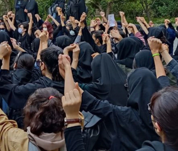 A demonstration by university students in Tehran 