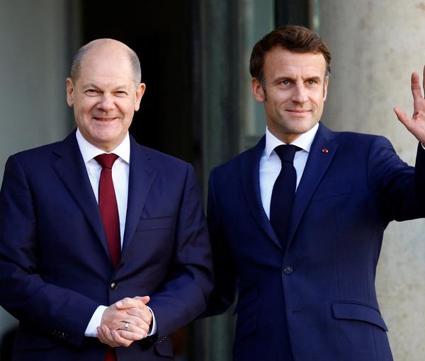 German chancellor Olaf Scholz and French president Emmanuel Macron. October 26, 2022