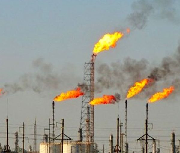 Iran flaring natural gas at a fossil fuel installation. Undated