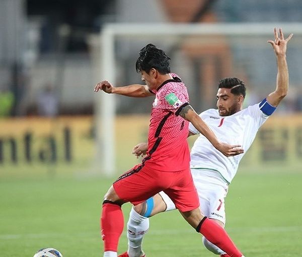 Iran playing against South Korea in qualifying game, October 2021