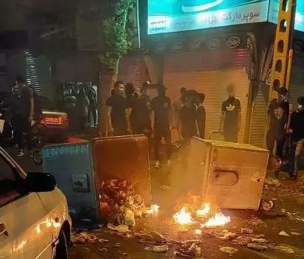 A scene from protests in Tehran in October 2022