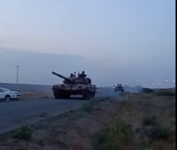 An Iranian armored column reportedly moving toward the Afghan border. April 26, 2022