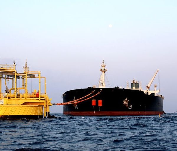 An Iranian tanker loading oil in the Persian Gulf, March 2022