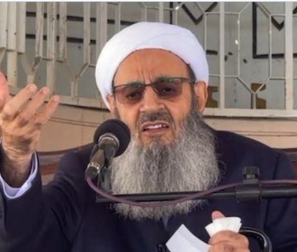 Mowlana Abdolhamid, Iran's popular Sunni leader delivering a sermon on January 6, 2023