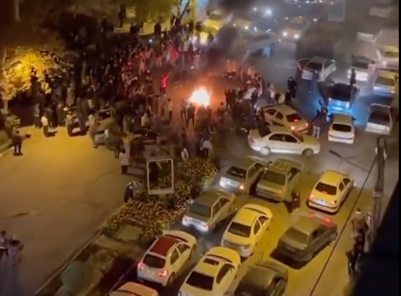 People celebrating in the Kurdish city of Sanandaj after the Islamic Republic’s soccer team lost against the US and exit the World Cup on November 29, 2022 