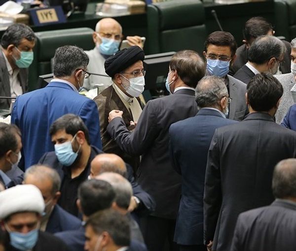 President Ebrahim Raisi among like-minded hardliners in parliament on November 16, 2021