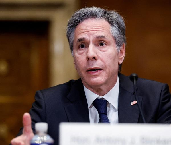 US Secretary of State Antony Blinken testifying on Capitol Hill in Washington DC on March 22, 2023