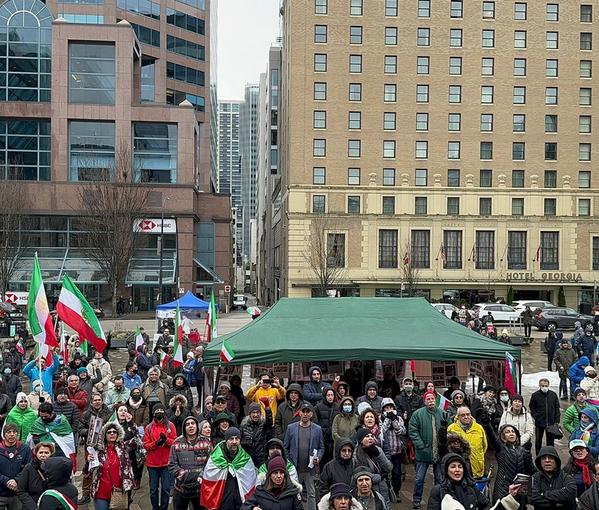 A protest rally by Iranian diaspora (file photo) 