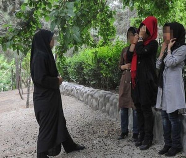 A hijab enforcer confronting a number of women in Iran (file photo)