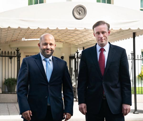 Israeli National Security Advisor Eyal Hulata (left) and US National Security Advisor Jake Sullivan (October 2021)