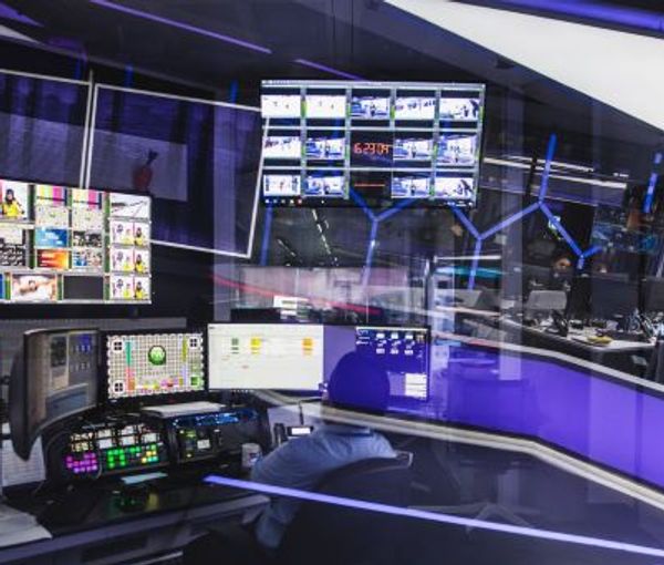 Iran International's broadcast operation in its London studios. Undated