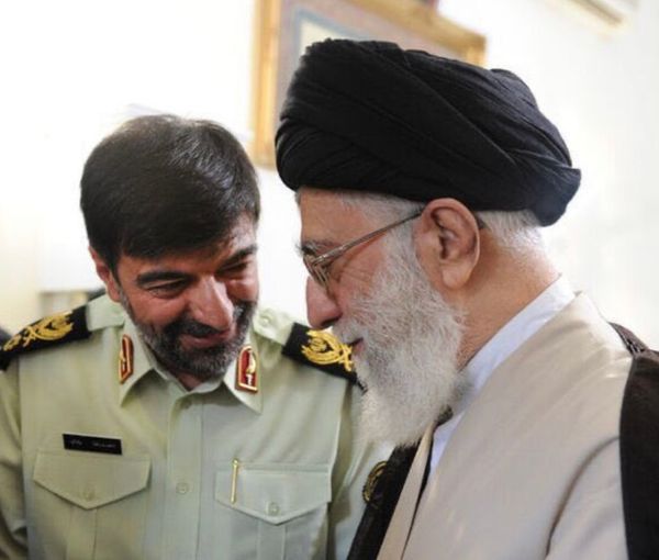 An undated photo showing Radan with Khamenei