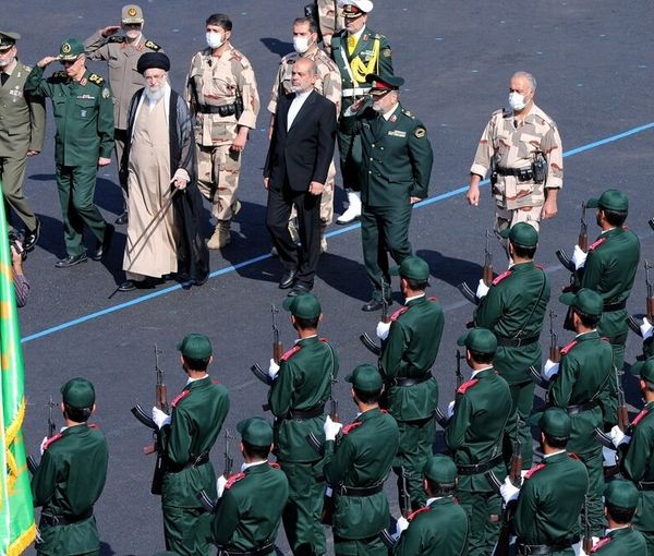 Supreme Leader Ali Khamenei at a military ceremony. Undated