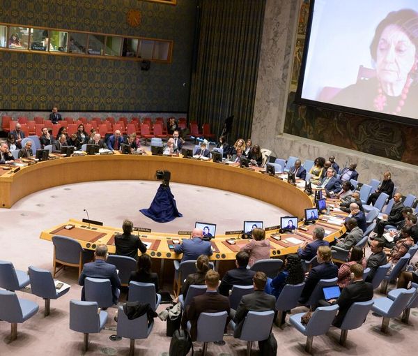 A wide view of the Security Council meeting on maintenance of peace and security of Ukraine on October 21, 2022 