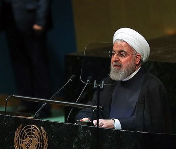 Hassan Rouhani speaking at UN General Assembly in September 2019