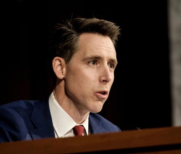 US Senator Josh Hawley (R-MO) speaks at the Senate Judiciary Committee. March 22, 2022