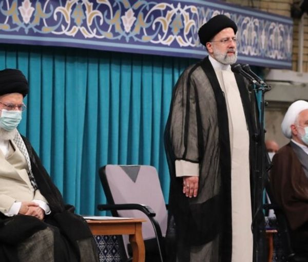 Supreme Leader Ali Khamenei and President Ebrahim Raisi during his inauguration in August 2021