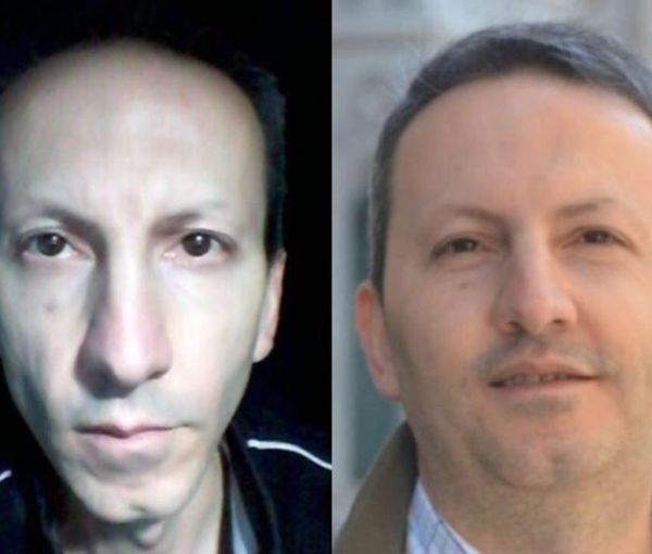 Ahmadreza Djalali before his arrest and in prison. FILE
