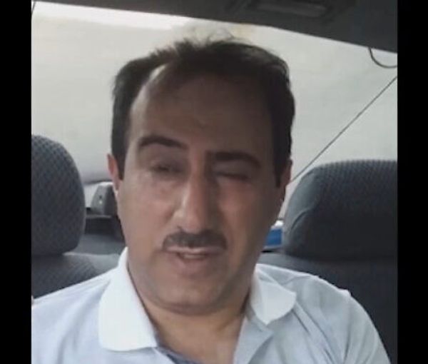 A screengrab from Mansour rasouli during his alleged interrogation. April 30, 2022