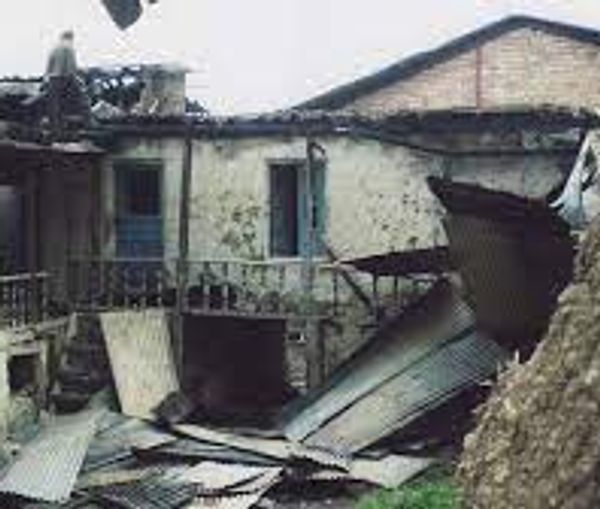 A house belonging to a Baha’i family in northern Iran that was destroyed by security forces  (August 2022)