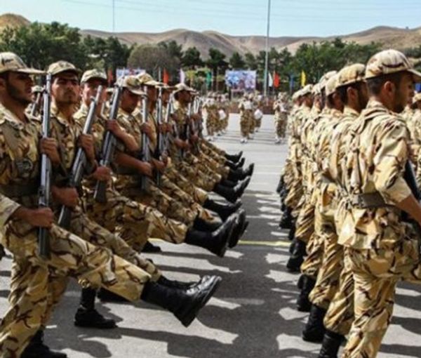 Iranian conscripts must serve two years in one of the military branches. Undated