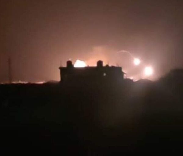 An Israeli air strike near Homs in Syria in November 2022