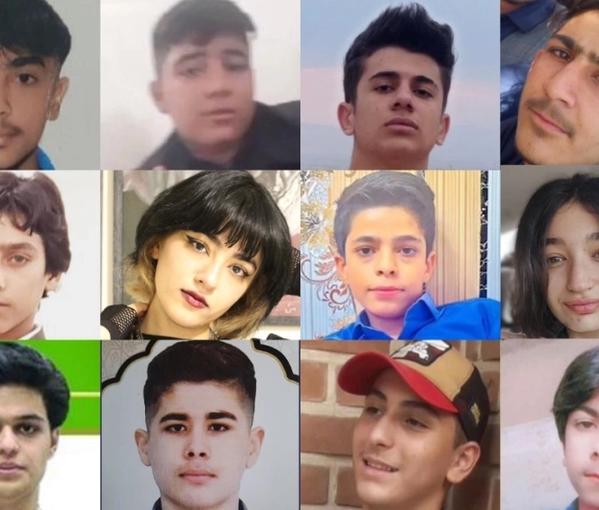 A mosaic photo of some of the minors killed during the protests in Iran  (file photo)