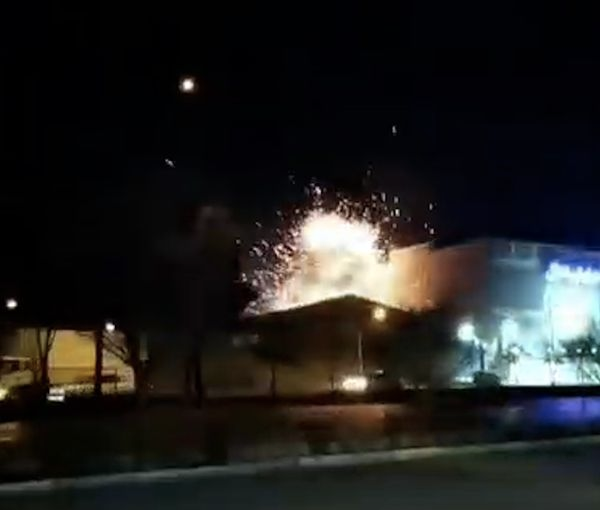 Eyewitness footage shows what is said to be the moment of an explosion at a military industry factory in Isfahan, Iran, January 29, 2023