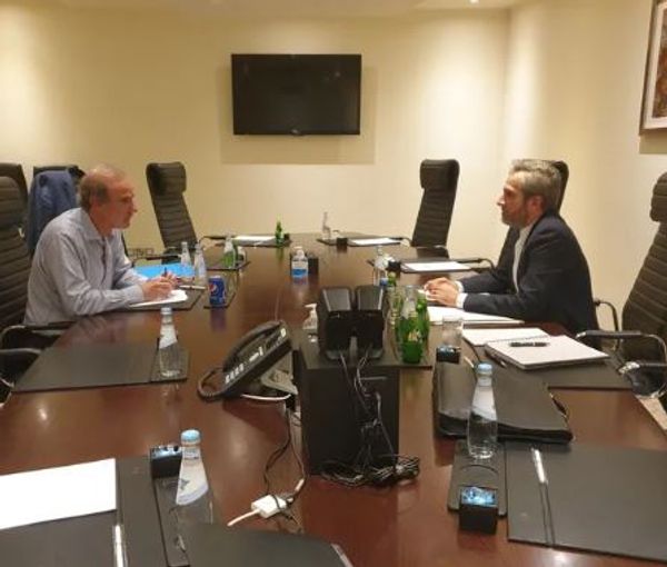 EU negotiator Enrique Mora and Iran's Ali Bagheri-Kani meeting in Doha, June 28, 2022