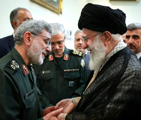 Iran's Supreme Leader Ali Khamenei with newly appointed IRGC's Qods Force commader Esmail Ghaani (Qaani). January 2020
