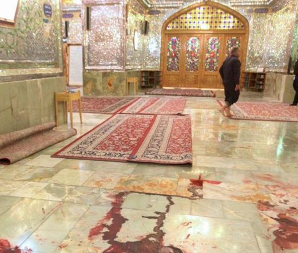 The aftermath of the attack in Shah Cheragh shrine in the southern city of Shiraz (October 2022)