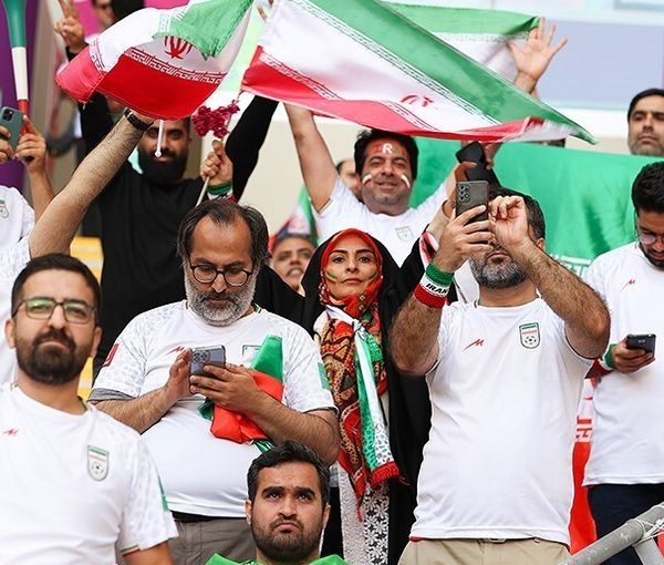 Islamic Republic officials, Basij militiamen, and pro-regime activists among "Team Melli fans" in the 2022 World Cup in Qatar  (November 2022)