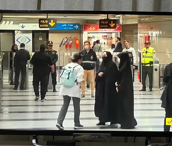 Hijab enforcers confronting women without hijab at Tehran Metro  (Mar 1, 2023)