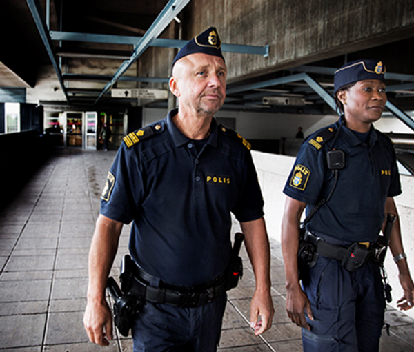 Swedish security police on patrol. Undated
