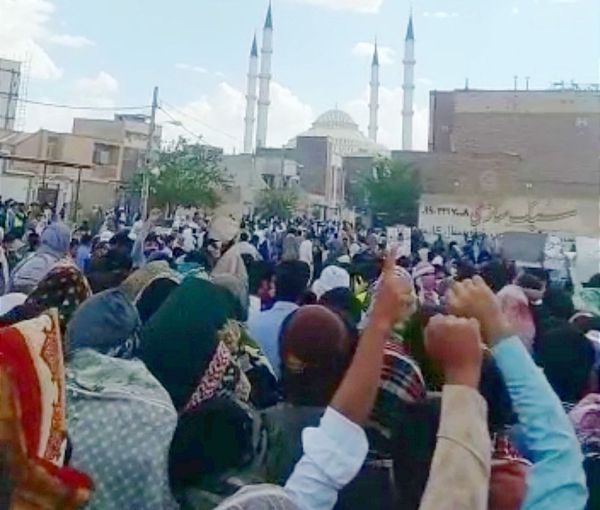 A protest rally by the people of Zahedan on March 17, 2023  