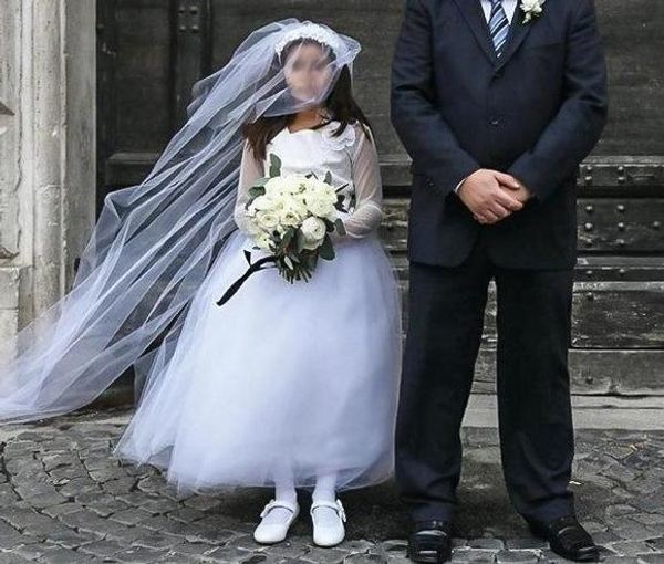 A photo by an NGO highlighting child marriage. Undated