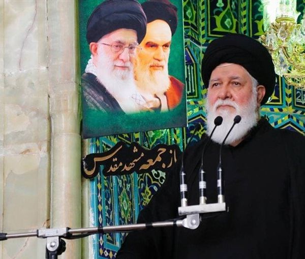 Ayatollah Ahmad Alamolhoda delivering a sermon on January 21, 2022