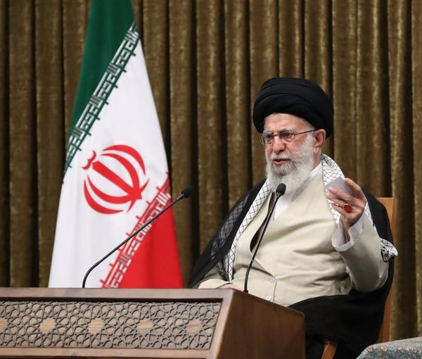 Iran's Supreme Leader Ali Khamenei speaking on October 3, 2021