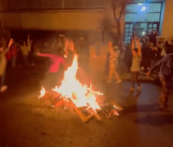 Iranians celebrating Charshanbeh Soori in Tehran (March 2023)