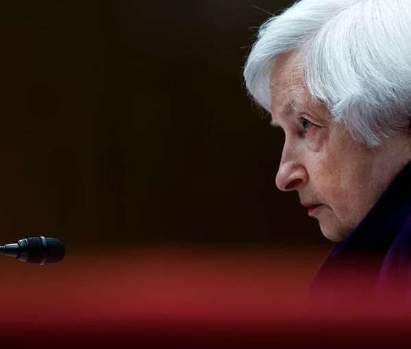 US Treasury Secretary Janet Yellen testifies before a Senate Appropriations Financial Services and General Government Subcommittee hearing on President Biden's proposed budget request for the Department of the Treasury for fiscal year 2024, on Capitol Hill in Washington, March 22, 2023.