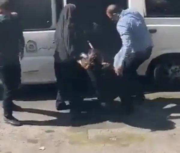 Hijab enforcement patrols arresting a woman violently in Tehran  (file photo)