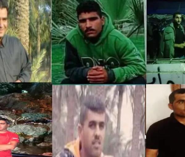 A combo photo of the Arab political prisoners sentenced to death in the southern city of Ahvaz (file photo)