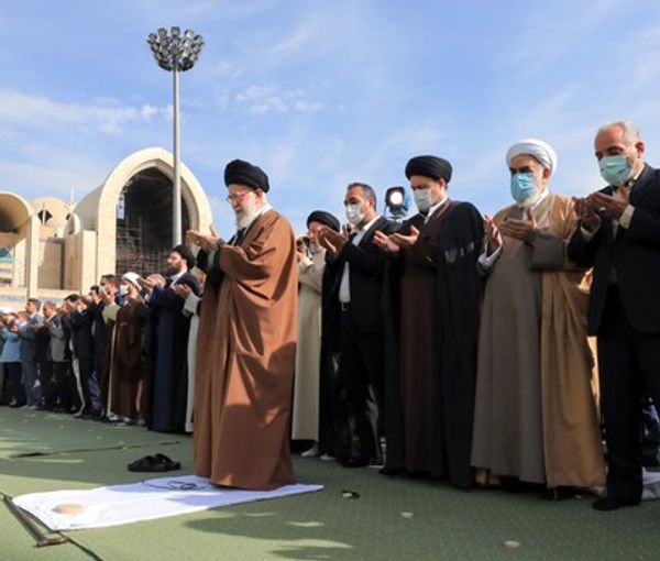 Khamenei offering Eid al-Fitr prayers on April 22, 2023