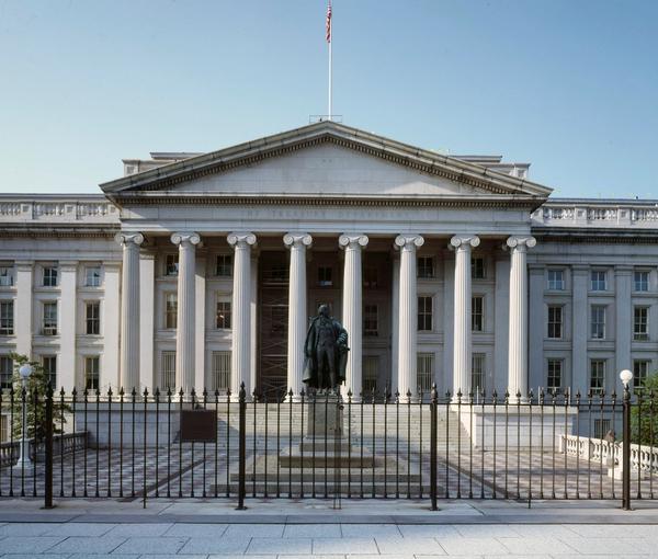 US Treasury Department Building, Washington DC (file photo)