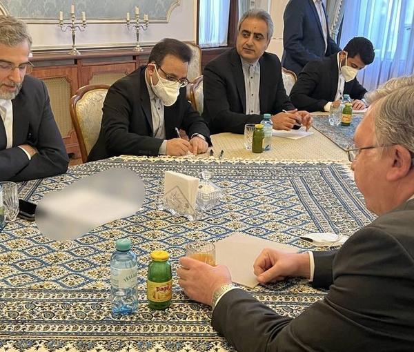 Russian chief envoy in Vienna talks, Mikhail Ulyanov, with Iran negotiator Ali Bagheri-Kani. March 3, 2022