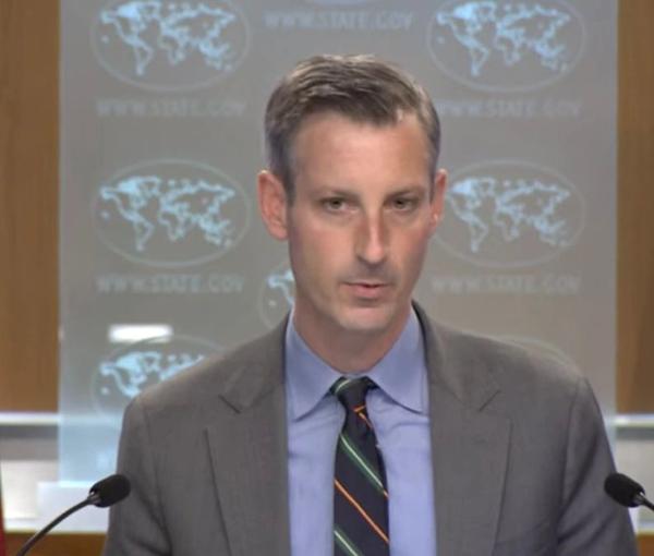 US State Department spokesperson Ned Price briefing reporters on February 15, 2023