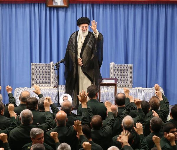 Iran's Supreme Leader Ali Khamenei meeting IRGC officers. Undated