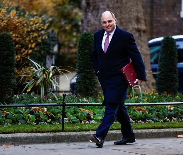 Britain’s Defense Secretary Ben Wallace, walks outside Downing Street in London, December 6, 2022